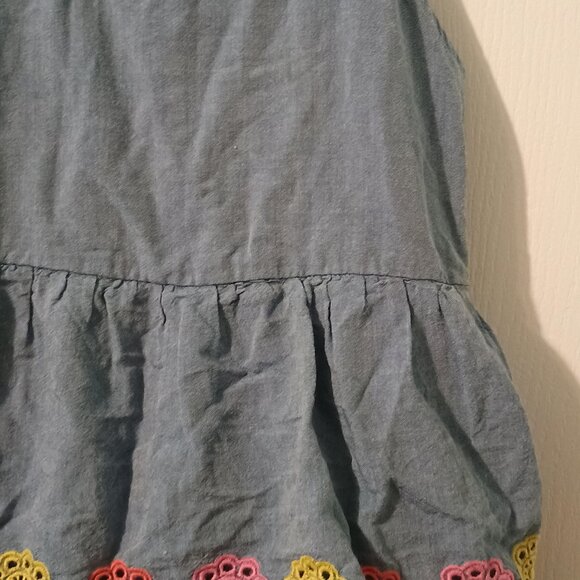 Old Navy/Tiered Dress/Girls/M 8/Denim Blue/Embroidered Sleeveless - Picture 5 of 8